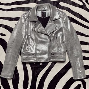 Metallic Leather Jacket